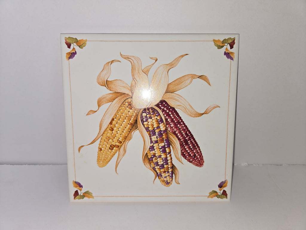 Vintage Avon 'Shades of Autumn' Corn Ceramic Tile Trivet