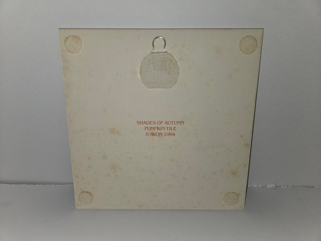 Vintage Avon 1984 'Shades of Autumn' Pumpkin Ceramic Tile Trivet