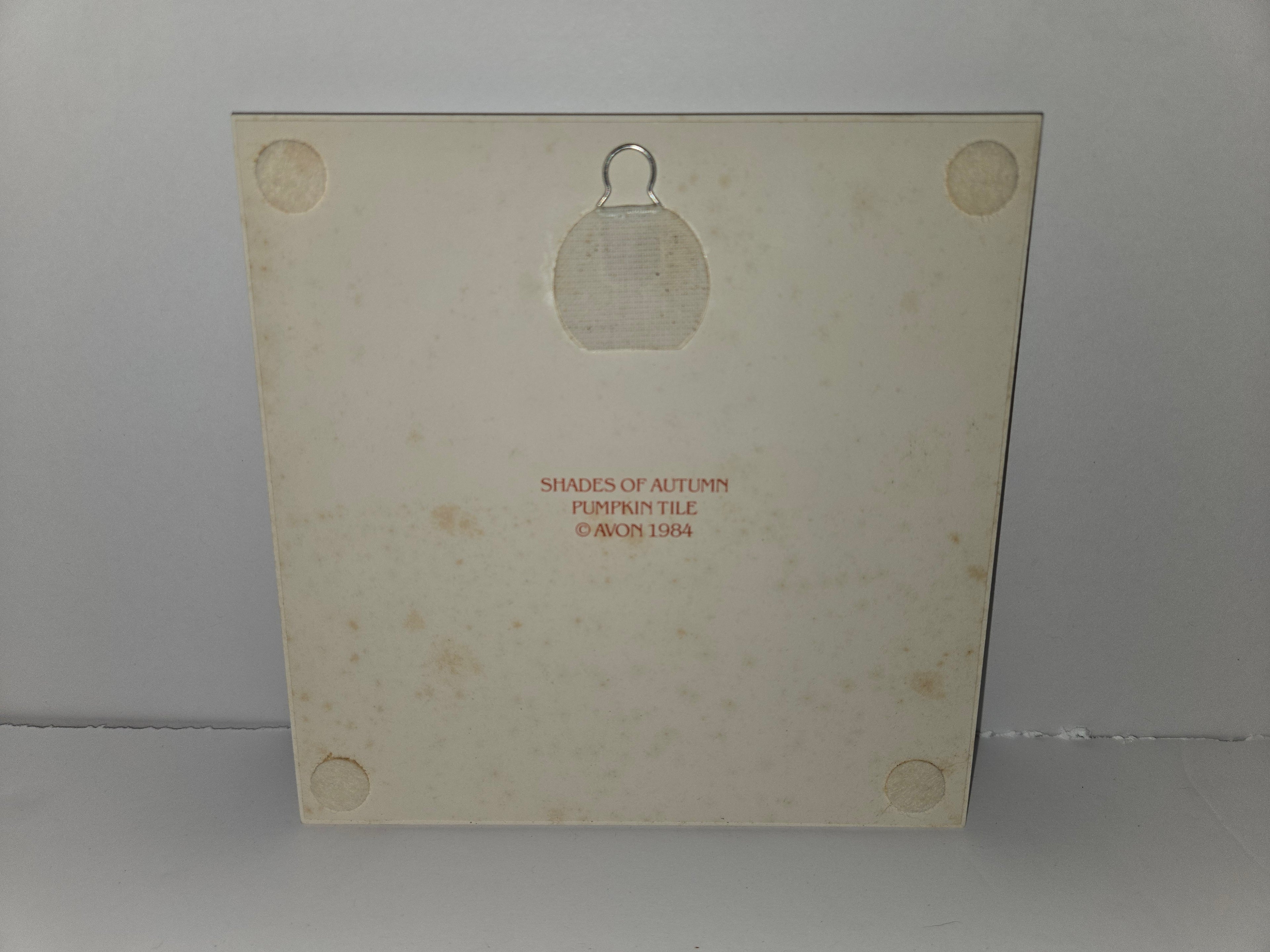 Vintage Avon 1984 'Shades of Autumn' Pumpkin Ceramic Tile Trivet