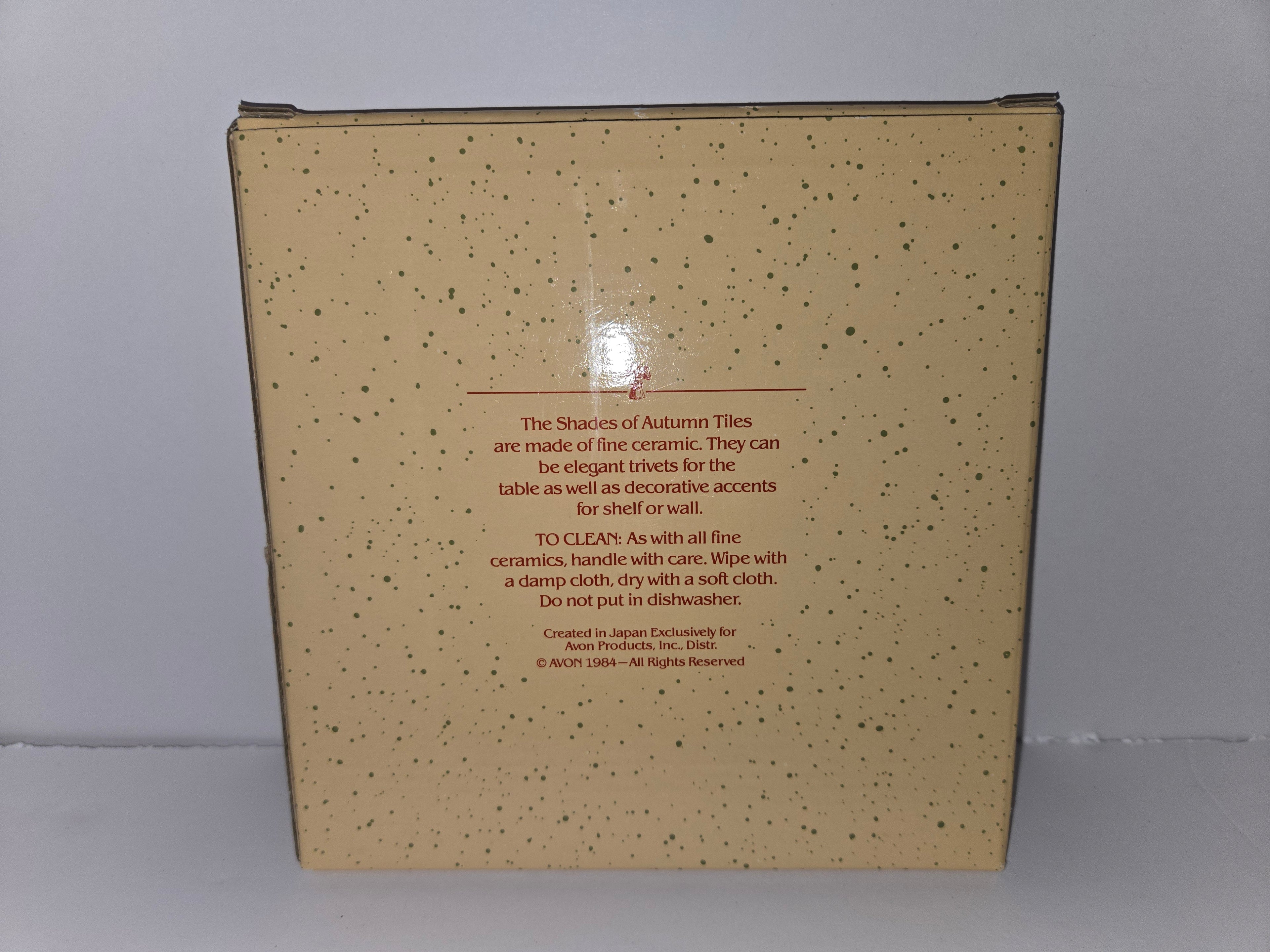 Vintage Avon 1984 'Shades of Autumn' Pumpkin Ceramic Tile Trivet