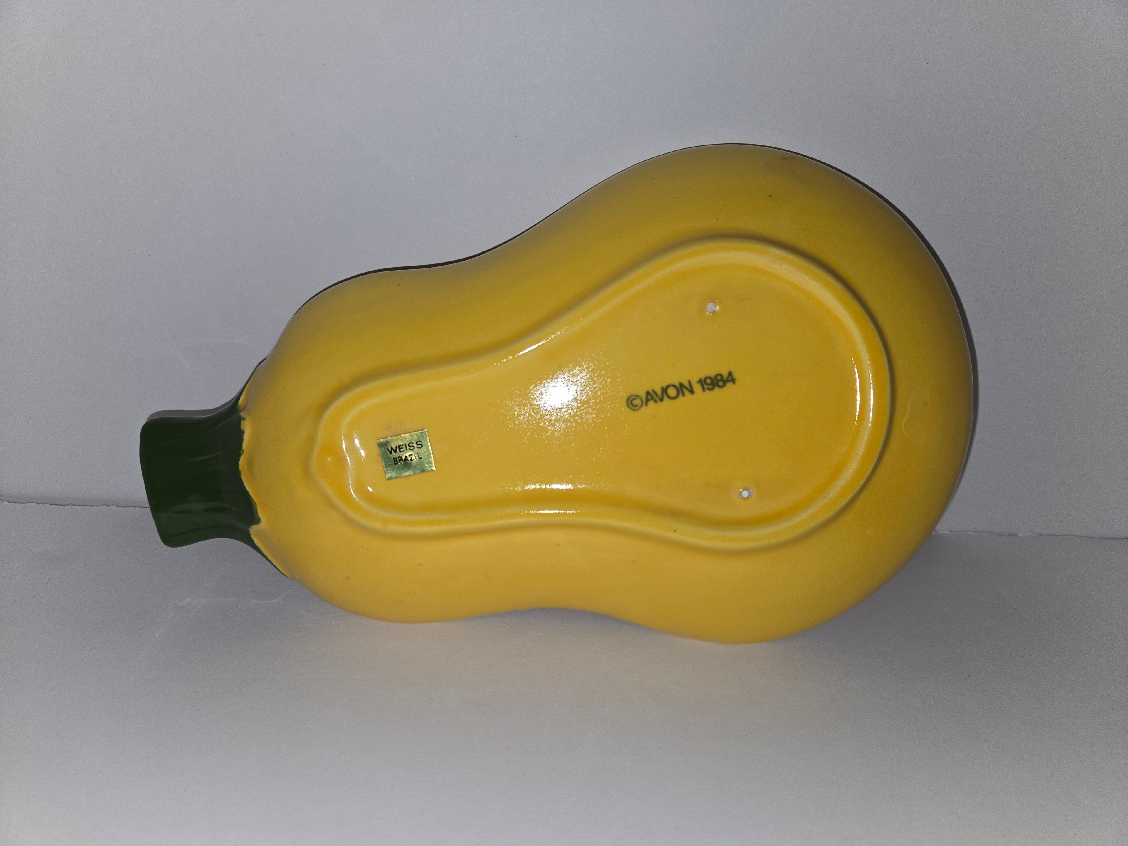 Vintage Avon Yellow ceramic squash-shaped condiment dish shades of autumn 1984
