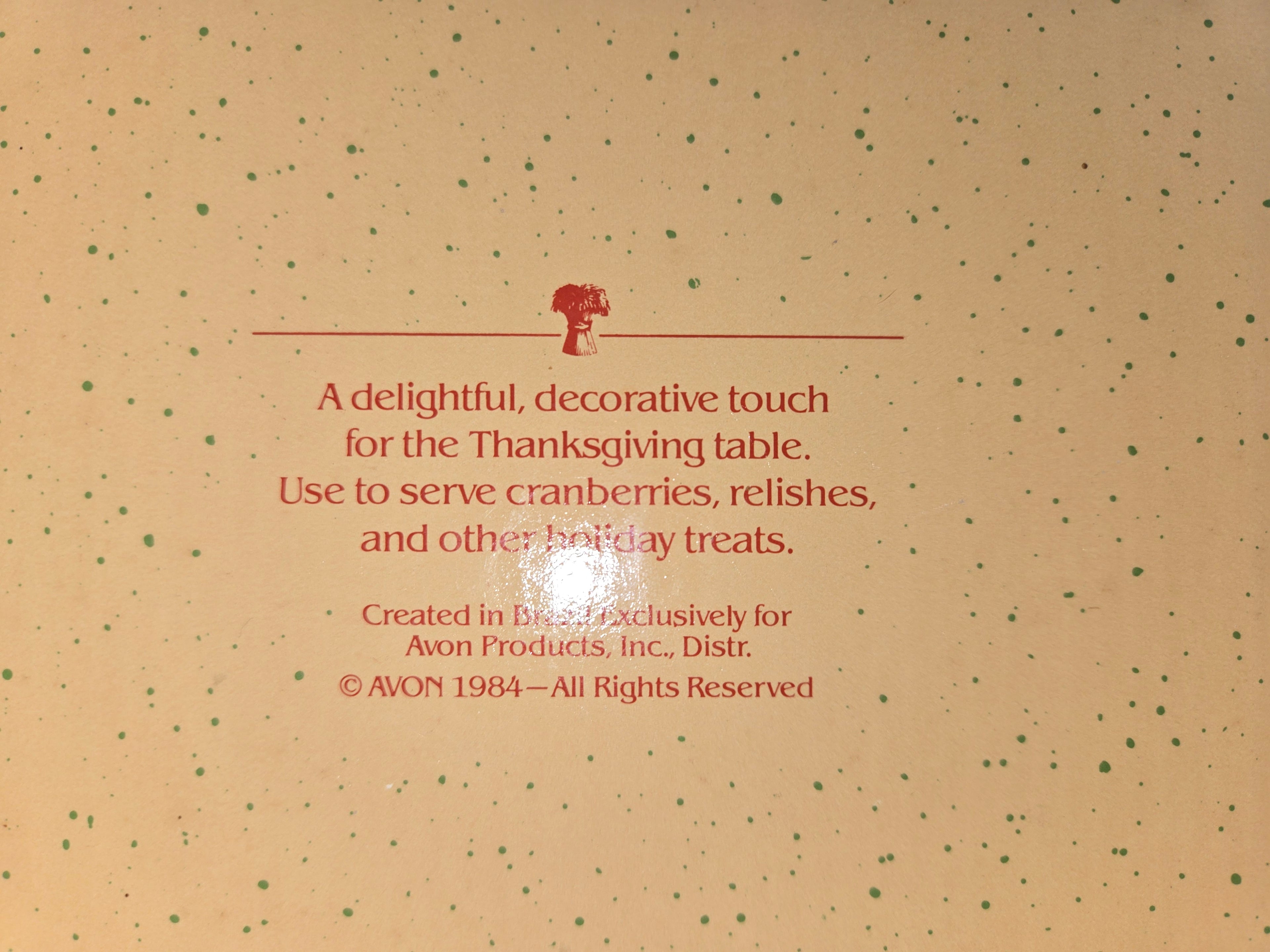 Vintage Avon Yellow ceramic squash-shaped condiment dish shades of autumn original package 1984