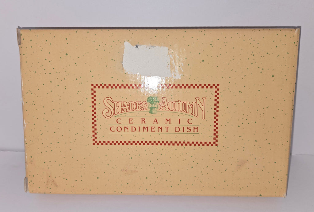 Vintage Avon Yellow ceramic squash-shaped condiment dish shades of autumn original package