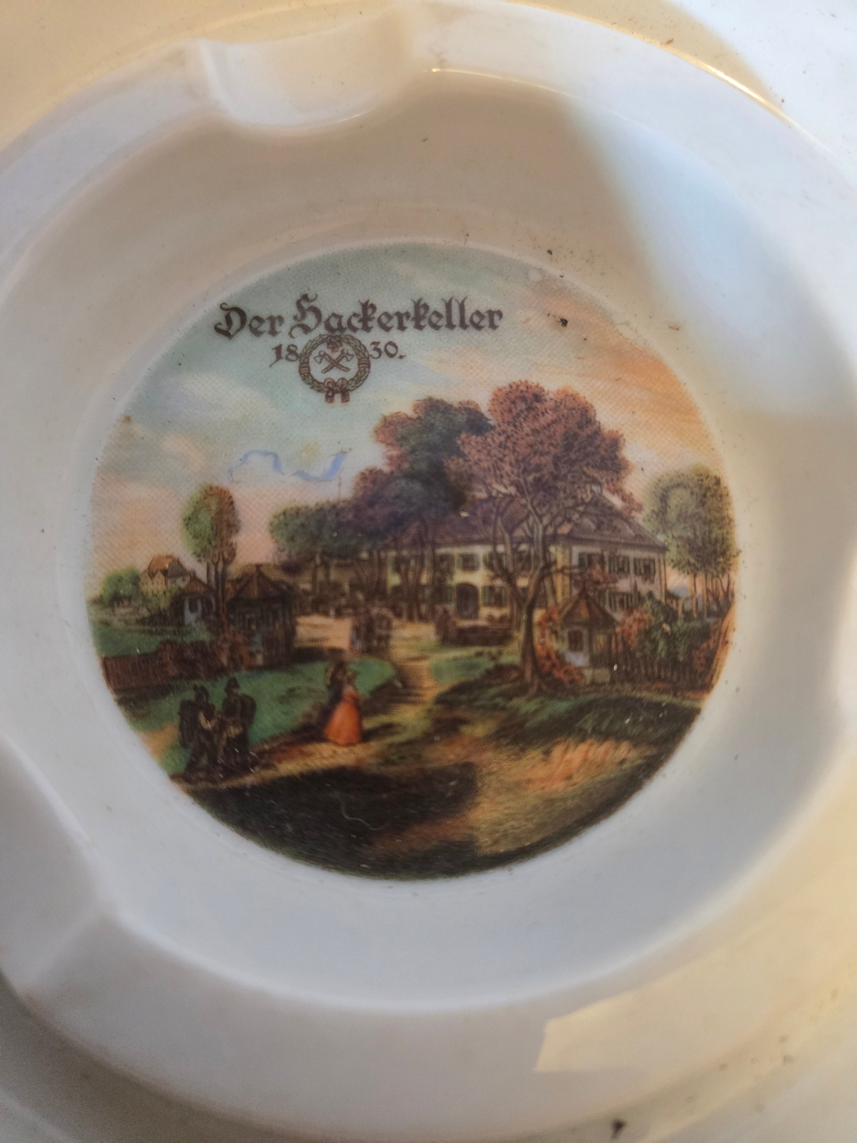 Antique German Bavarian Brewery Ashtray Furstenberg Porcelain