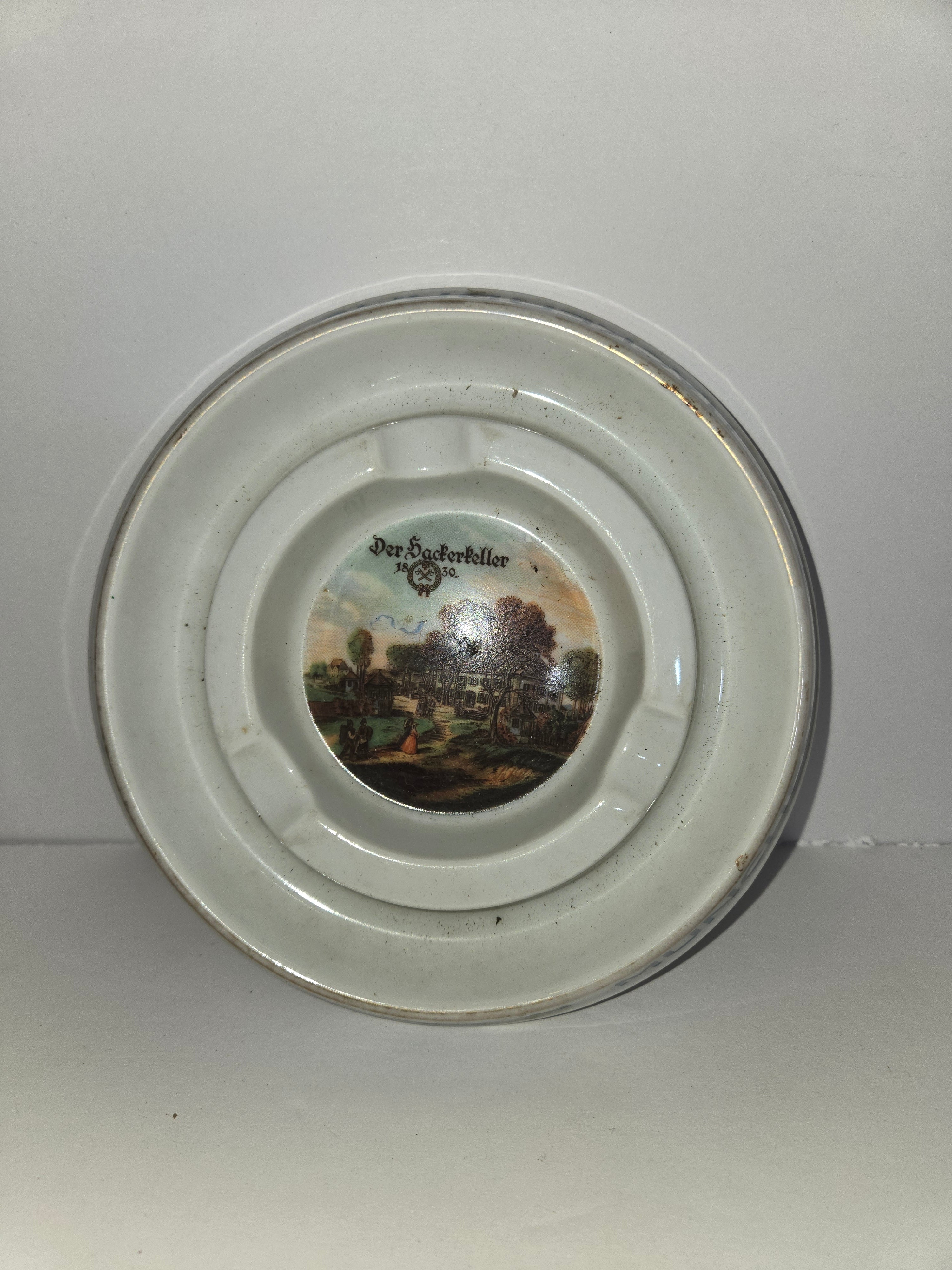 Antique German Bavarian Brewery Ashtray Furstenberg Porcelain