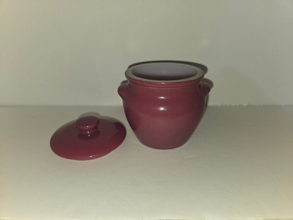 Dutchess Cheese Milk Glass Crock - Cranberry Red 1930s